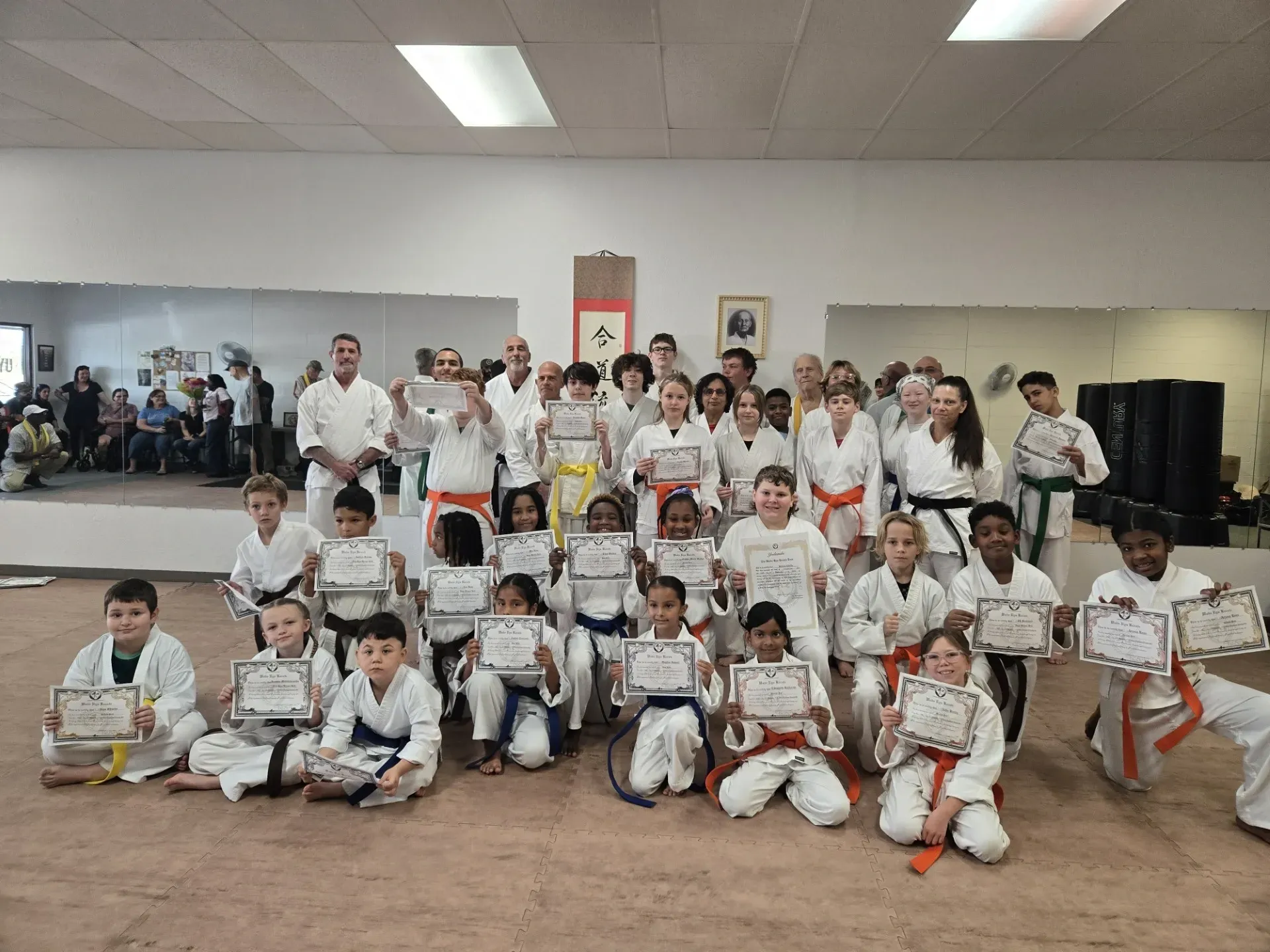 Martial arts students training